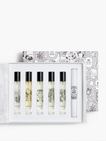 Diptyque Unisex 5 x .25 Oz Ounce Do Son, Eau des Sens, Philosykos, L'Ombre dans l'Eau, Eau Rose Eau de Toilette
