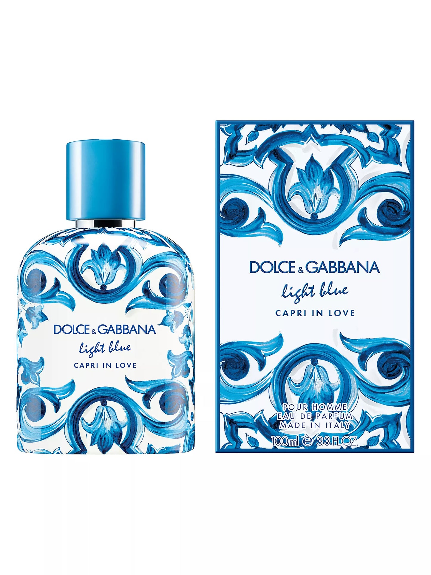 Dolce & Gabbana Men's 3.4 Ounce Light Blue Capri in Love Eau de Parfum-Inscentives Perfume